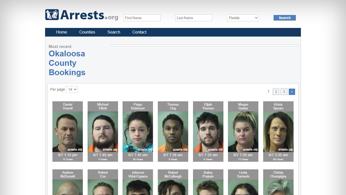 Okaloosa County Arrests and Inmate Search